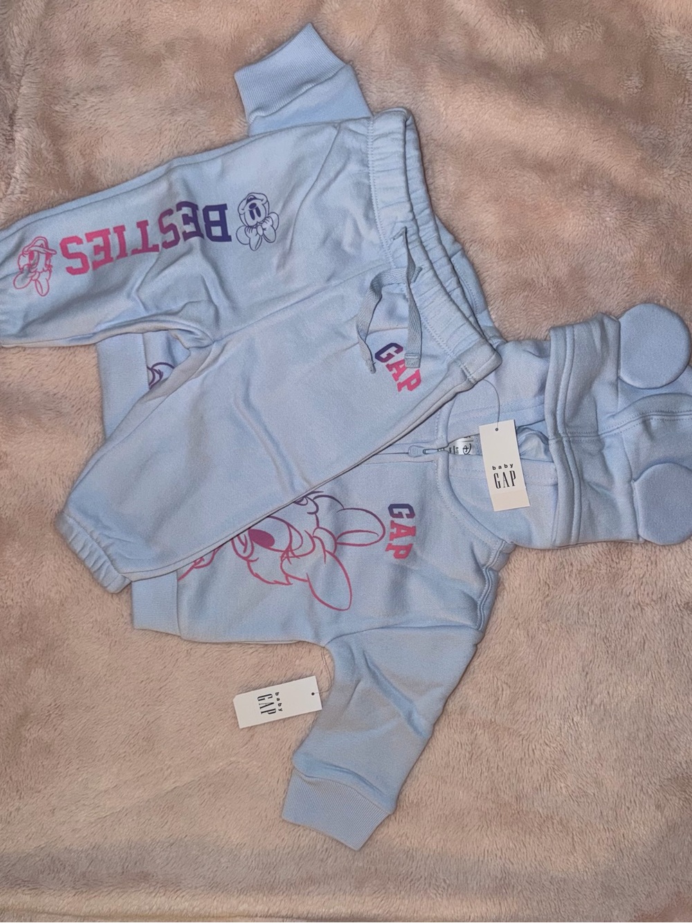 GAP Light Blue Minnie Mouse Hoodie & Joggers Set